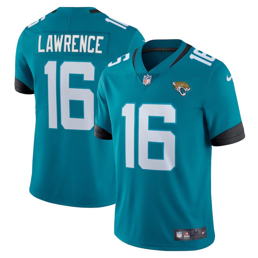Men Jacksonville Jaguars #16 Trevor Lawrence Nike Teal Vapor Limited NFL Jersey->jacksonville jaguars->NFL Jersey